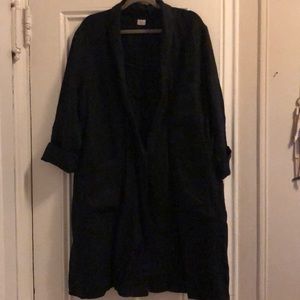 POETRY Black Linen A-Line Duster NWOT